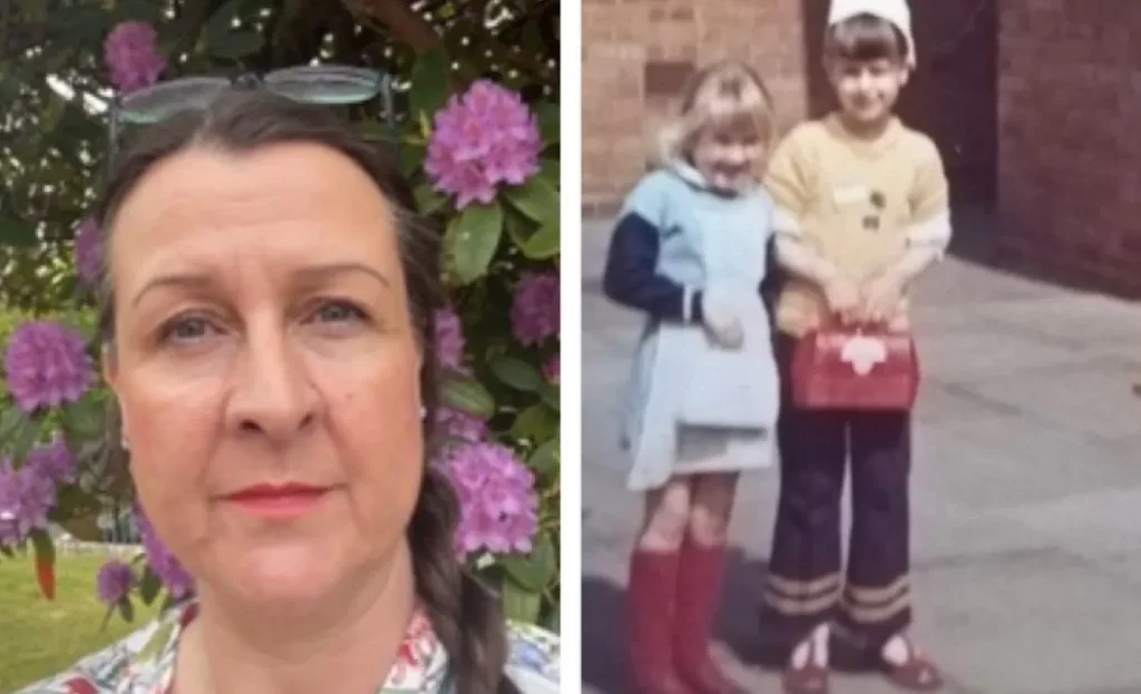NHS75 Lisa Johnson: A montage image of Lisa Johnson, now and when she was a child with a doctor’s kit